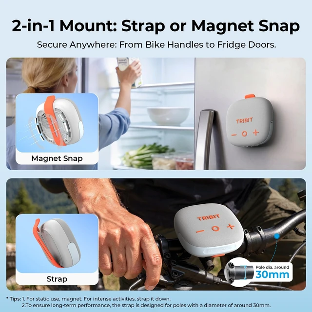 Alt view image 2 of 7 - StormBox Micro 3 Portable Bluetooth Speaker, 13W, IP68 Waterproof Bike Speaker, BT6.0, 24H Playtime, Magnetic & Strap, XBass, Custom EQ, Wireless, TWS Pairing, Outdoor, Home, Hiking, Cycling