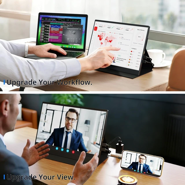 Alt view image 6 of 7 - 4k Portable Monitor Touchscreen, 13.4" 3840x2160 Second Screen 100% sRGB,400cd HDR USB C Ultra Slim IPS Laptop Monitor, for Mac Switch