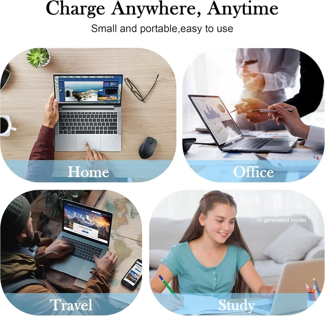 Alt view image 7 of 7 - 65W USB C Laptop Charger Compatible with Lenovo ThinkPad X1 X13 T14 T14s T15 E14 E15 T480s T490 Yoga 7i 9i C940 Thinkbook 13s 14 15 16 Chromebook c330 s330 Computer Charger Type C AC Power Adapter
