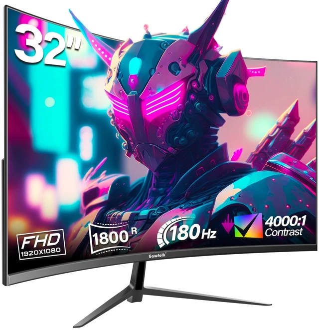 Main image of 32 inch Gaming Monitor 1800R Curved Computer Monitors 165HZ / 180HZ PC Monitors VA Screen Office FHD 1080P Computer Monitor Support HDMI & DP