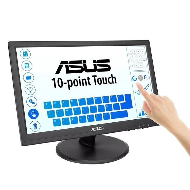Alt view image 2 of 5 - VT169HE 16 Inch 1080P FHD IPS Touchscreen Monitor, HDMI, VGA Full HD, 10-point Touchscreen, Wide Viewing Angle, Frameless, Eye Care, Windows 11 Compliance, VESA Wall Mount