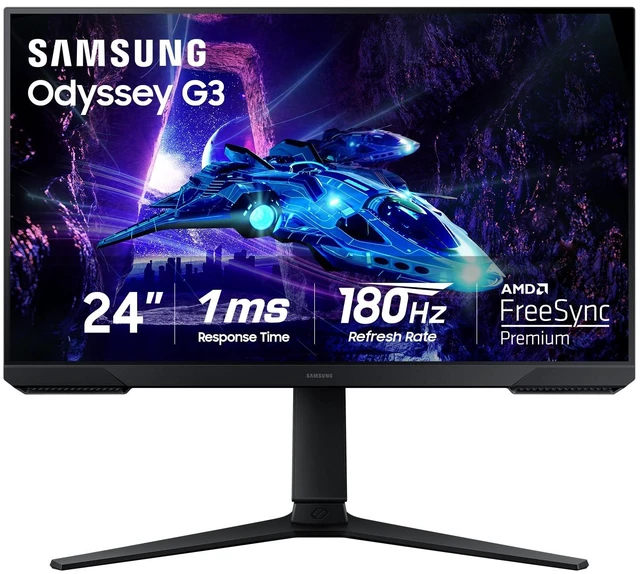 Main image of 24" Odyssey G3 (G30D) Series FHD Gaming Monitor 1ms, 180Hz, AMD FreeSync, Adjustable Stand, Black Equalizer, Virtual Aim Point, Eye Saver Mode, Flicker-Free, LS24DG302ENXZA