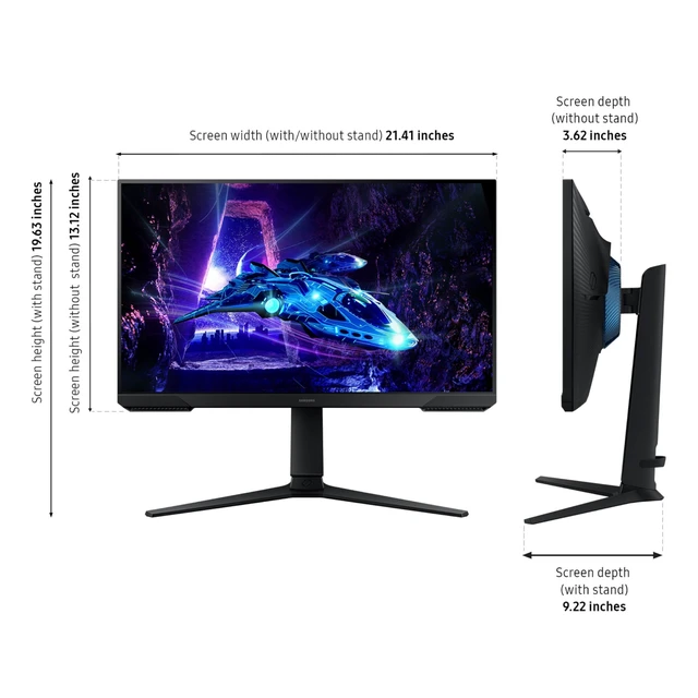 Alt view image 3 of 7 - 24" Odyssey G3 (G30D) Series FHD Gaming Monitor 1ms, 180Hz, AMD FreeSync, Adjustable Stand, Black Equalizer, Virtual Aim Point, Eye Saver Mode, Flicker-Free, LS24DG302ENXZA