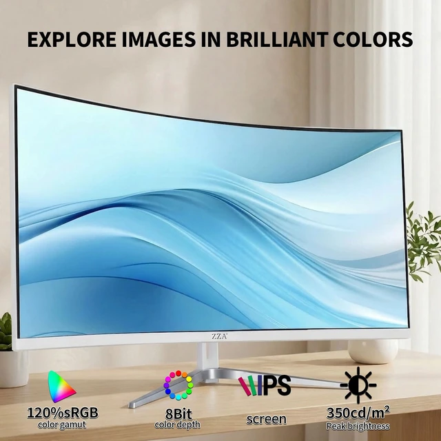 Alt view image 4 of 7 - 34 Inch Ultrawide Curved Monitor Built in Speakers 4K Gaming Computer Monitor 100Hz, WQHD(3440x1440P) Curved 3800R 21:9 Ultra Wide PC Display, 130% sRGB, HDMI &DP, VESA Mount Compatible-White