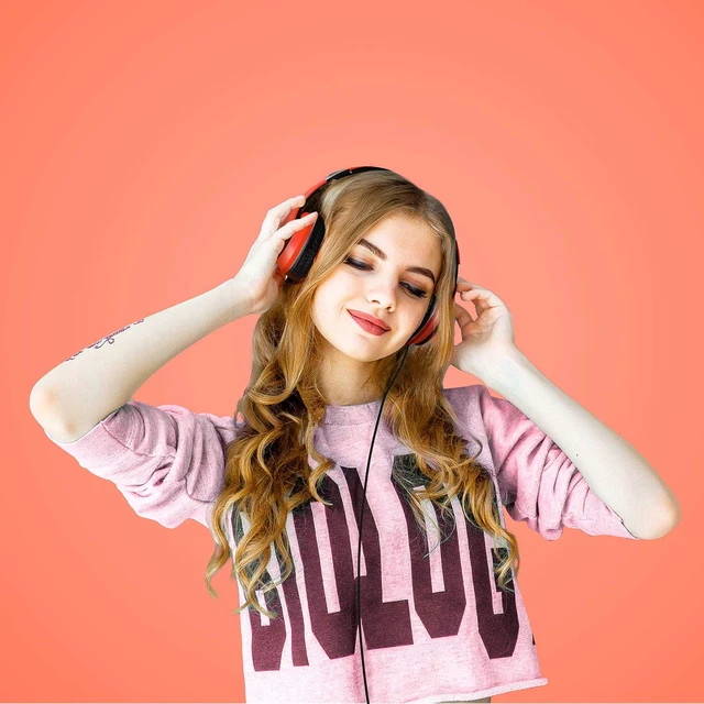 Alt view image 6 of 6 - X6 Over-Ear Headphones with Microphone, Lightweight Foldable & Portable Stereo Bass Headphones with 1.45M No-Tangle,Wired Headphones for Smartphone Tablet MP3 / 4 (Vitality Orange)