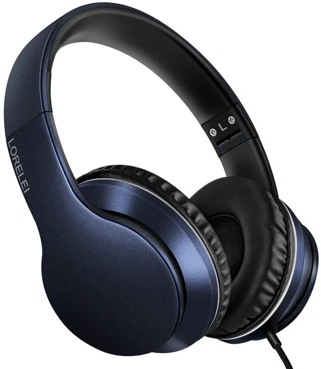 Main image of X6 Over-Ear Headphones with Microphone, Lightweight Foldable & Portable Stereo Bass Headphones with 1.45M No-Tangle, Wired Headphones for Smartphone Tablet MP3 / 4 (Dark Blue)