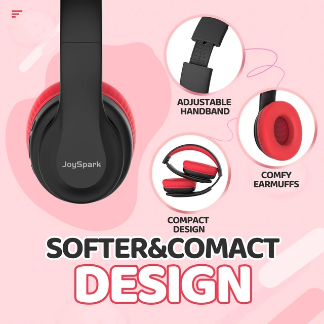 Alt view image 3 of 7 - Kids Bluetooth Headphones Over-Ear, 60Hrs, Built-in Mic-Black 85/94dB Volume Limited, Bluetooth 5.3, Stereo Sound, Lightweight Kids Wireless Headphones for Kids Toddler Travel School