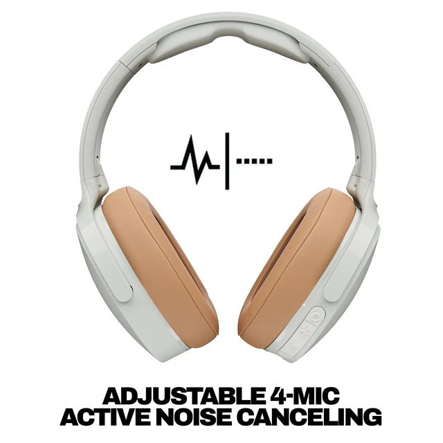 Alt view image 2 of 7 - Hesh ANC Noise Cancelling Wireless Headphones - Mod White Bluetooth, Noise Cancellation, Over-Ear Fit, 22 Hours Battery, Foldable, Lightweight Design, Microphone, Studying, Travel
