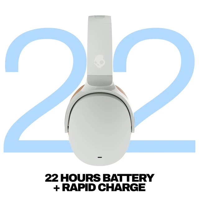 Alt view image 3 of 7 - Hesh ANC Noise Cancelling Wireless Headphones - Mod White Bluetooth, Noise Cancellation, Over-Ear Fit, 22 Hours Battery, Foldable, Lightweight Design, Microphone, Studying, Travel