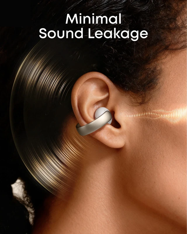 Alt view image 6 of 7 - AeroClip by Anker Open Ear Earbuds, Clip On Earbuds, Open Ring Ultra-Comfort for Running Workout, Stable, Power Bass, Hi-Res, 32H Playtime, Bluetooth 5.4, IP55 Water-Resistant, Clear Calls