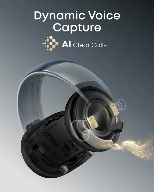 Alt view image 7 of 7 - AeroClip by Anker Open Ear Earbuds, Clip On Earbuds, Open Ring Ultra-Comfort for Running Workout, Stable, Power Bass, Hi-Res, 32H Playtime, Bluetooth 5.4, IP55 Water-Resistant, Clear Calls
