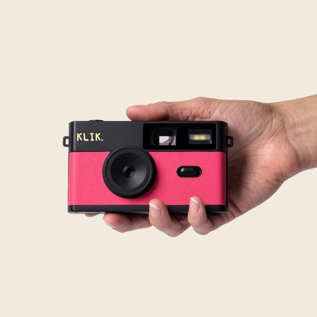 Alt view image 6 of 7 - Screen-Free Digital Camera Stay Present & Capture Retro Photos 3 Vintage Film-Style Filters, 500 Shots Per Charge, Built-in Flash, USB-C Photo Transfer, Rechargeable (Pink)