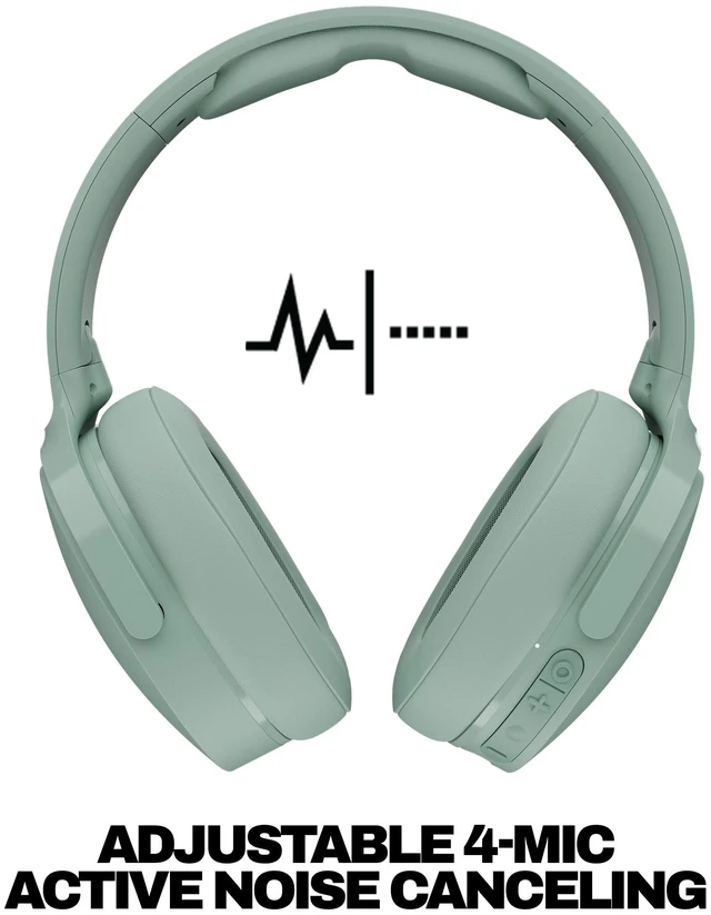 Alt view image 2 of 7 - Hesh ANC Noise Cancelling Wireless Headphones - Preppy Sage Bluetooth, Noise Cancellation, Over-Ear Fit, 22 Hours Battery, Foldable, Lightweight Design, Microphone, Studying, Travel