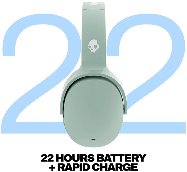 Alt view image 3 of 7 - Hesh ANC Noise Cancelling Wireless Headphones - Preppy Sage Bluetooth, Noise Cancellation, Over-Ear Fit, 22 Hours Battery, Foldable, Lightweight Design, Microphone, Studying, Travel