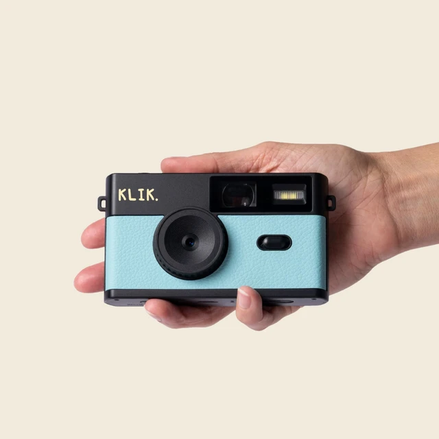 Alt view image 6 of 7 - Klik Screen-Free Digital Camera | Stay Present & Capture Retro Photos | 3 Vintage Film-Style Filters, 500 Shots Per Charge, Built-in Flash, USB-C Photo Transfer, Rechargeable (Blue)