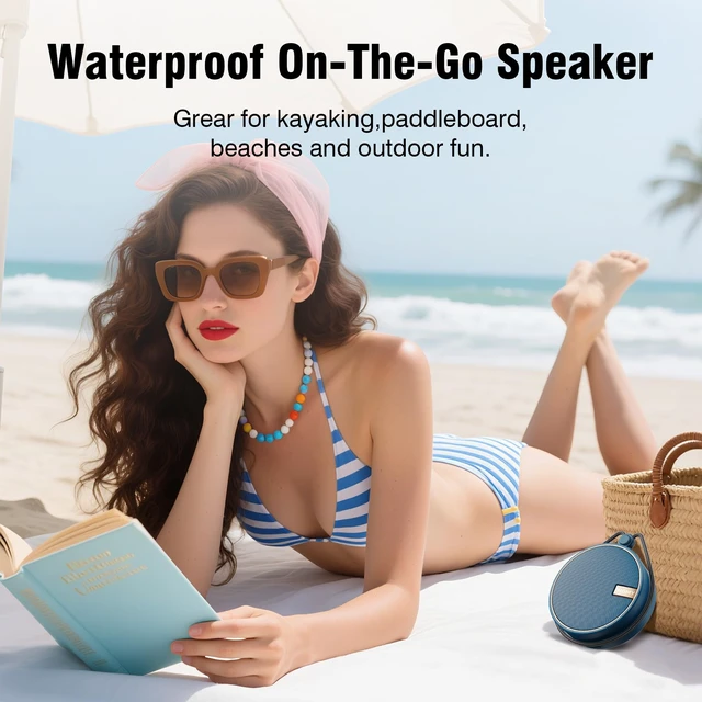 Alt view image 3 of 7 - C12 IP67 Waterproof Shower Bluetooth Speakers Portable Small Speaker Speakers Bluetooth Wireless,Loud Clear Sound,Support TF Card,Suction Cup,for Outdoor Kayak Canoe Beach Gift(Navy)