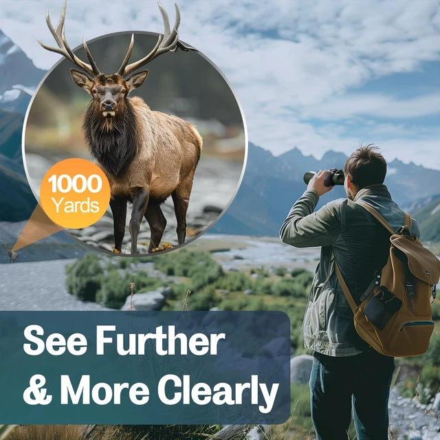 Alt view image 5 of 7 - 20x52 Binoculars for Adults High Powered - Green HD Vision, Large View, BAK4 Porro Prism, Professional for Bird Watching, Cruise Ship, Hunting, Travel, Hiking, Gifts for Men