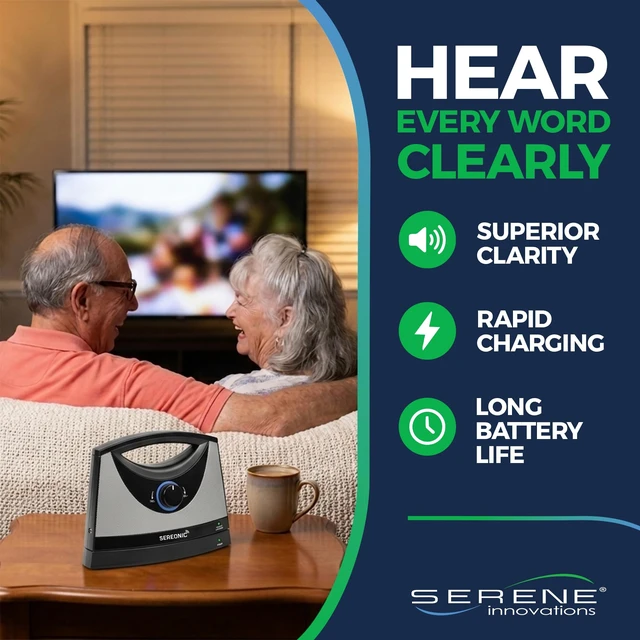 Alt view image 2 of 7 - Portable Wireless Speakers for Smart TV - Ideal for TV Watching Without The Blaring Volume - Designed for Hard of Hearing, Elderly, and Seniors - 100ft Range