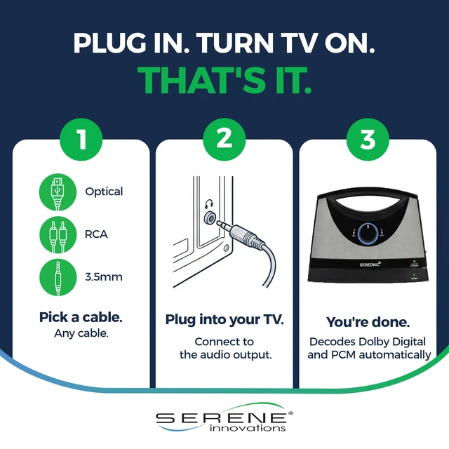 Alt view image 6 of 7 - Portable Wireless Speakers for Smart TV - Ideal for TV Watching Without The Blaring Volume - Designed for Hard of Hearing, Elderly, and Seniors - 100ft Range