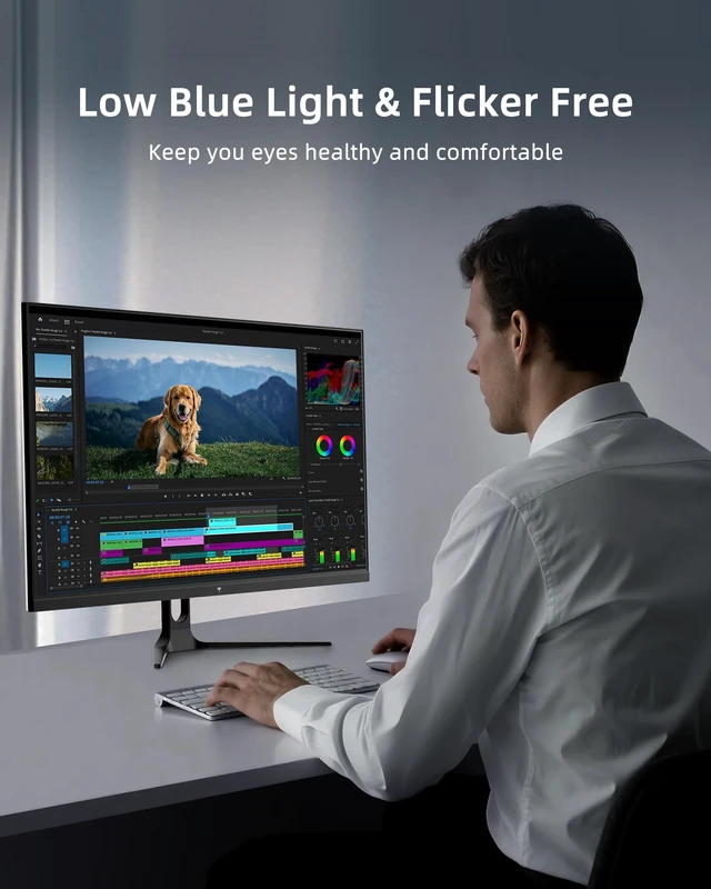 Alt view image 6 of 7 - 32 Inch 2K Computer Monitor, 1440P 120Hz Monitor, IPS with HDR, H32D6 2560x1440 PC Monitors 100Hz, Adaptive Sync, 109%sRGB, HDMI Display Port, Eye Care, Tilt, VESA Mount, for Home Office, White