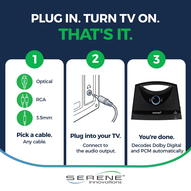 Alt view image 5 of 7 - Portable Wireless TV Speakers for Smart TV - Ideal for TV Watching Without The Blaring Volume - Wireless Speakers for TV Designed for Hard of Hearing, Elderly, and Seniors - 100ft Range