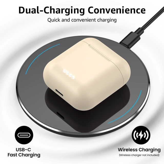 Alt view image 4 of 7 - T6 Wireless Earbuds Bluetooth 5.3 Stereo Sound in Ear Headphones OrigX Stereo Deep Bass, 50H Playtime, Lighter Ear buds, IPX8 Waterproof, wireless Charging Case, 32 EQs via APP Khaki