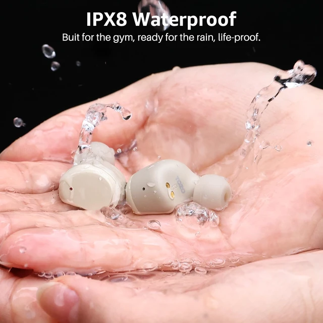 Alt view image 5 of 7 - T6 Wireless Earbuds Bluetooth 5.3 Stereo Sound in Ear Headphones OrigX Stereo Deep Bass, 50H Playtime, Lighter Ear buds, IPX8 Waterproof, wireless Charging Case, 32 EQs via APP Khaki