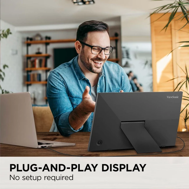 Alt view image 3 of 7 - VA1653 16 Inch 1080p Portable Monitor, FHD IPS External Screen USB C, Mini HDMI, Eye Care, Built In Stand, Protective Case, Mac, PC, Gaming Console, Anti Glare, Lightweight, Ready For Work
