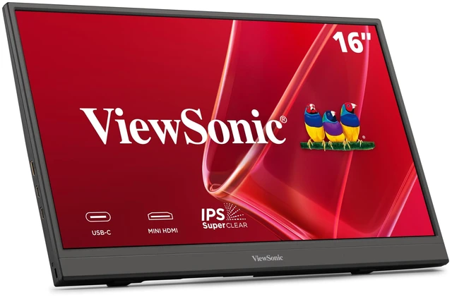 Main image of VA1653 16 Inch 1080p Portable Monitor, FHD IPS External Screen USB C, Mini HDMI, Eye Care, Built In Stand, Protective Case, Mac, PC, Gaming Console, Anti Glare, Lightweight, Ready For Work