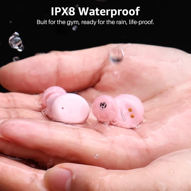 Alt view image 6 of 7 - T6 Wireless Earbuds Bluetooth 5.3 Stereo Sound in Ear Headphones OrigX Stereo Deep Bass, 50H Playtime, Lighter Ear buds, IPX8 Waterproof, wireless Charging Case, 32 EQs via APP Pink