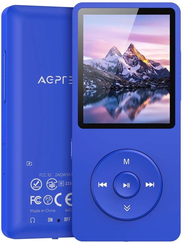 Main image of A02PL 64GB MP3 Player, 65 Hours Playback Music Player, Deep Blue No Bluetooth, Lossless Sound, Supports up to 128GB