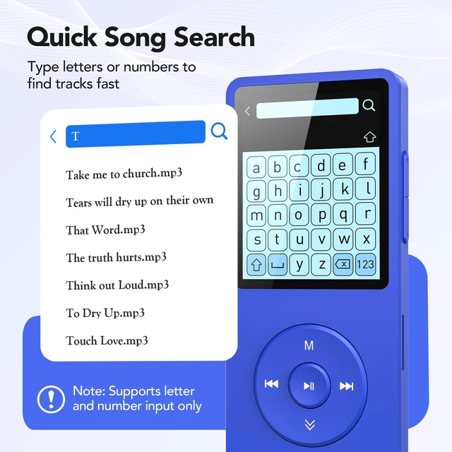Alt view image 5 of 7 - A02PL 64GB MP3 Player, 65 Hours Playback Music Player, Deep Blue No Bluetooth, Lossless Sound, Supports up to 128GB