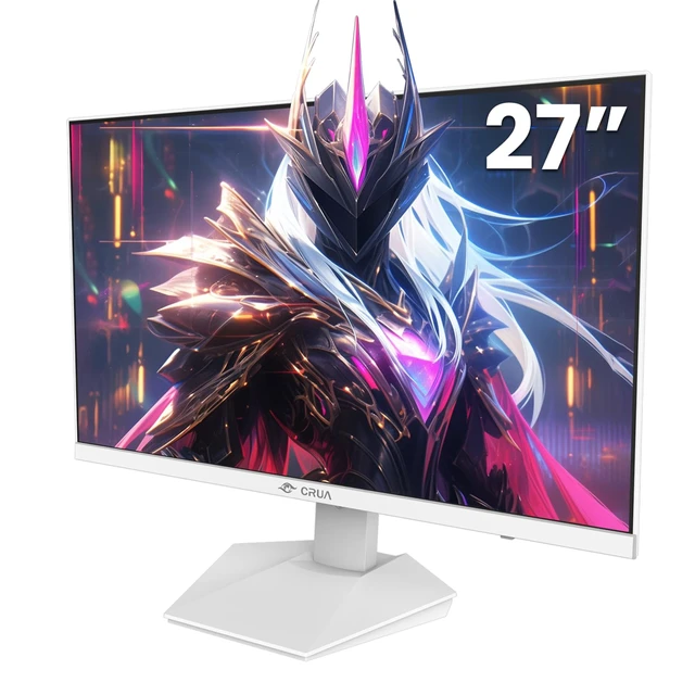 Alt view image 2 of 7 - 27" QHD 2560x1440 240Hz IPS Gaming Monitor, FreeSync, HDMI/DP, White 120%sRGB Color, Built-In Speakers, Blue Light Filter and 75x75mm Wall Mount for PC Gaming, Video Editing, Streaming and Work