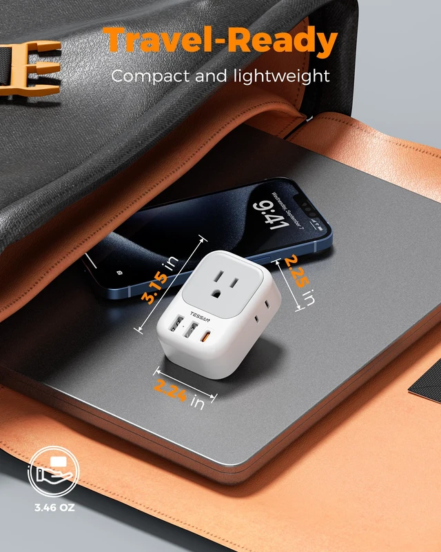 Alt view image 5 of 7 - US to Japan Plug Adapter PD 20W, 2 Prong to 3 Prong Adapter 4 Outlets 3 USB Ports (1 USB C), Type A Travel, US to Japan, Philippines, Canada, Mexico, China, Thailand, Anguilla