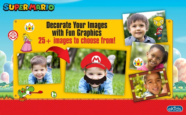 Alt view image 6 of 7 - Super Mario Kids Camera with SD Card, Digital Camera for Kids with Video Recording and Built-in Digital Stickers (Super Mario)