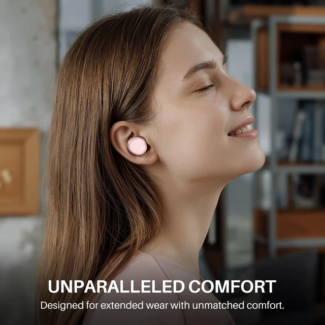 Alt view image 2 of 7 - T6 Wireless Earbuds Bluetooth 5.3 Stereo Sound in Ear Headphones OrigX Stereo Deep Bass, 50H Playtime, Lighter Ear buds, IPX8 Waterproof, wireless Charging Case, 32 EQs via APP Pink