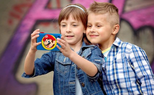 Alt view image 3 of 7 - Super Mario Kids Camera with SD Card, Digital Camera for Kids with Video Recording and Built-in Digital Stickers (Super Mario)