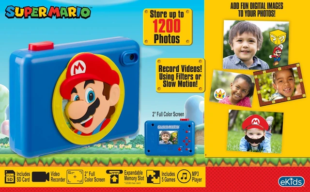 Alt view image 2 of 7 - Super Mario Kids Camera with SD Card, Digital Camera for Kids with Video Recording and Built-in Digital Stickers (Super Mario)