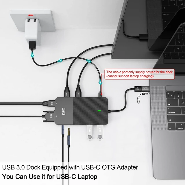 Alt view image 6 of 7 - USB 3.0 Docking Station Dual Monitor,2*HDMI HUB Displaylink Dock for Laptop with Ethernet,Cardreader,Triple Display HDMI Splitter Extend Vga C Adapter for MacBook OS M1-M5 Neo,Windows,dell,hp,computer