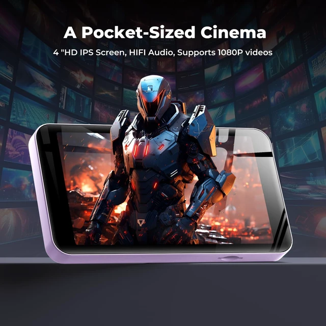 Alt view image 7 of 7 - G5 MP3 Player with Bluetooth and WiFi, 160GB Player with Spotify, Spotify Kids, Pandora, Play Store, Parental Manager App, Calm, 4" HD Full Touch Screen MP4 Music Player for Kids (Purple)