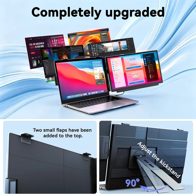 Alt view image 3 of 7 - Laptop Screen Extender 15.6 FHD 1080P IPS Portable Monitor, USB-C Plug and Play Dual Screen with 100% sRGB Color Accuracy, for Windows Mac Android Chrome Laptops 13 to 17