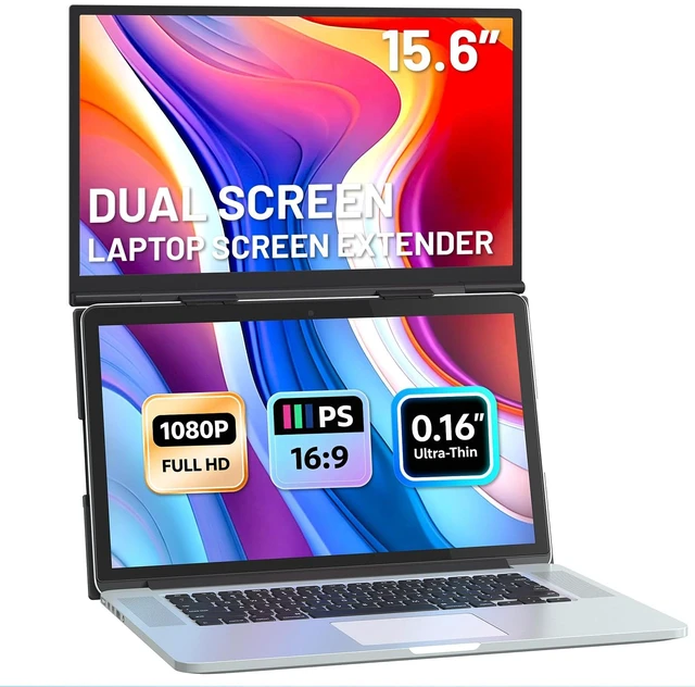 Main image of Laptop Screen Extender, 15.6" Ultra-Light & Thin Dual Monitor Extender with 1080P FHD IPS, Eye Care & Neck-Friendly, USB-C/HDMI Plug-Play Portable Monitor for Mac/Win/Android, Fits 13-17" Laptops