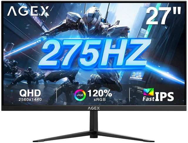 Main image of Z-Edge 27 Inch Gaming Monitor, QHD (2560 x 1440p) 275Hz 240Hz IPS Screen Computer Monitor Support FreeSync, Fast 1ms MPRT Refresh Rate, sRGB 120%, 16.7M Colors, AG27QS 2X DP 1.4 and 2X HDMI 2.1