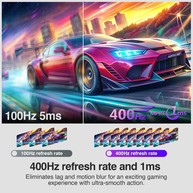 Alt view image 2 of 7 - Z-Edge 24.5 inch 400HZ 300Hz 240Hz Gaming Monitor,FHD 1080p, MPRT 1ms Fast IPS Monitor Gaming, 300nits, 16.7M Colors, 1000:1 Contrast, AG25S Frameless Bezel, DP x1, HDMI x2,for Business,Gaming