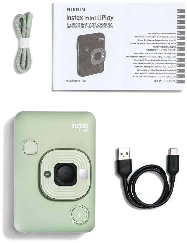 Alt view image 7 of 7 - INSTAX Mini LIPLAY Hybrid Instant Camera - Matcha Green