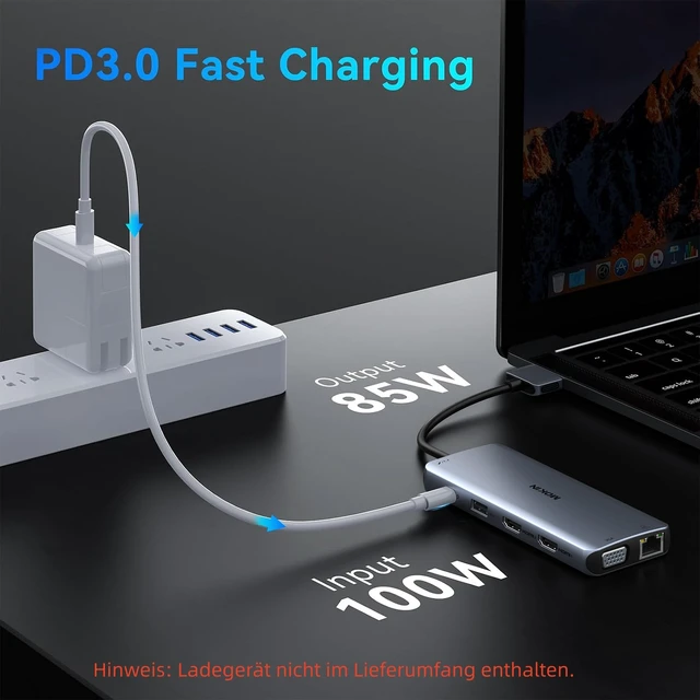 Alt view image 5 of 7 - MacBook Pro Docking Station for Dual Monitor, 12 in 2 HDMI Adapter Dockingstation for MacBook Pro/Air, MacBook Adapter, VGA, Ethernet, 4x USB, SD/microSD, 100W PD, Mac Dongle Dual HDMI