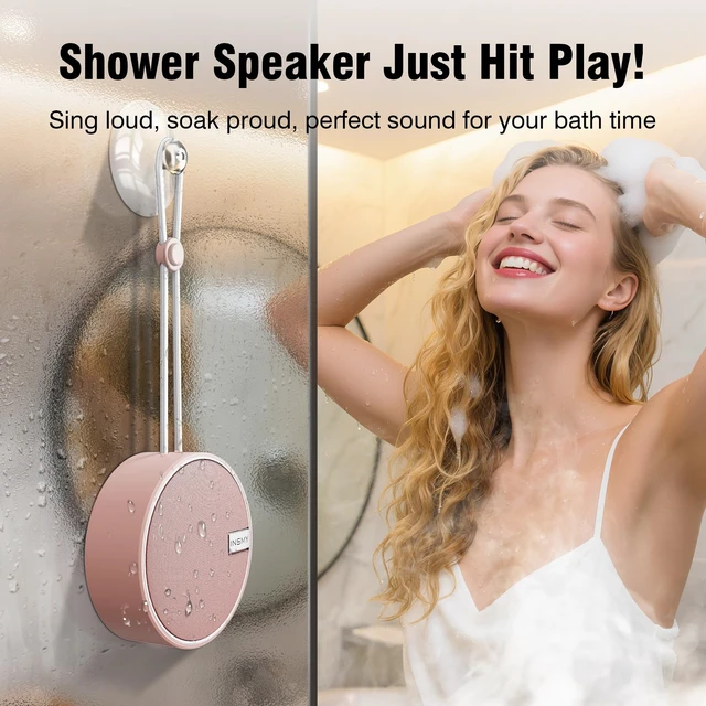 Alt view image 4 of 7 - C12 IP67 Waterproof Shower Bluetooth Speakers Portable Small Speaker Speakers Bluetooth Wireless,Loud Clear Sound,Support TF Card,Suction Cup,for Outdoor Kayak Canoe Beach Gift Pink