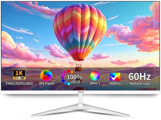Main image of 32 Inch Flat Computer Monitor 60Hz, FHD 1080p VA Panel, Borderless Display, Supports AMD FreeSync, HRD10, 100% sRGB, HDMI and VGA Ports, Supports Wall Mounting (100mm × 100mm), White