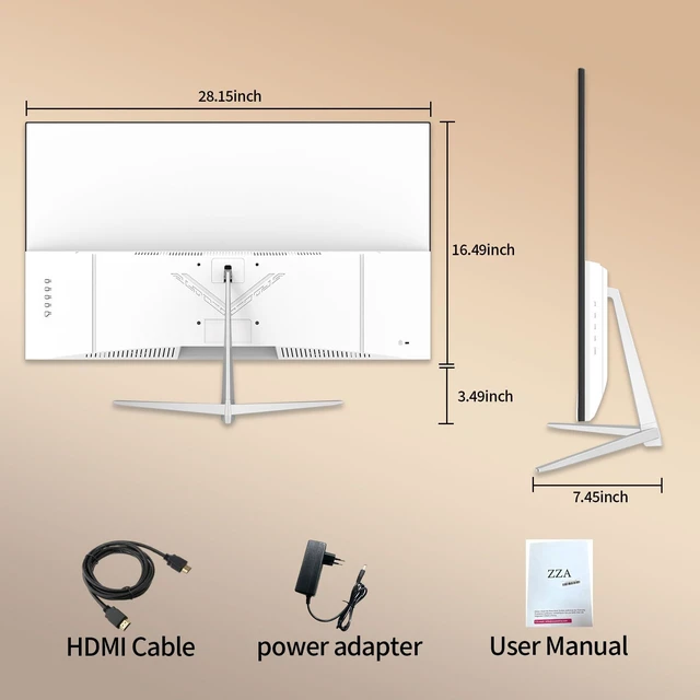 Alt view image 2 of 7 - 32 Inch Flat Computer Monitor 60Hz, FHD 1080p VA Panel, Borderless Display, Supports AMD FreeSync, HRD10, 100% sRGB, HDMI and VGA Ports, Supports Wall Mounting (100mm × 100mm), White