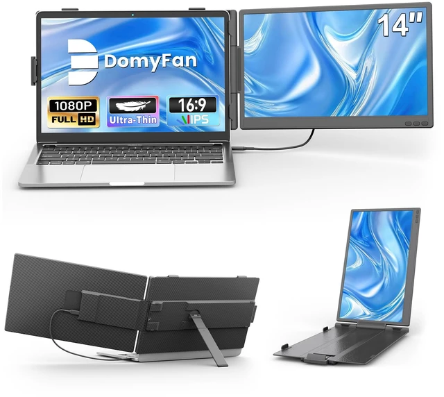 Main image of 14" Laptop Screen Extender, Ultra-Thin FHD 1080P IPS Dual Portable Laptop Monitor Extender for 13-17" Laptops, Plug & Play with HDMI/USB-A/Type-C, Compatible with Windows, Mac, Android